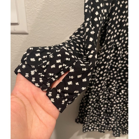 MAEVE White Black Polka Dot Peplum 3/4 Sleeve Blouse - Picture 6 of 7